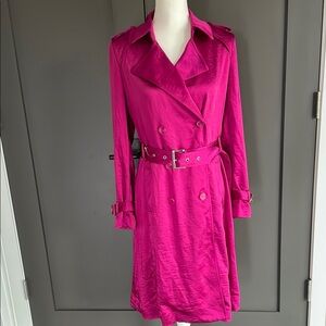 INC International Concepts Cranberry Rose Trench Coat